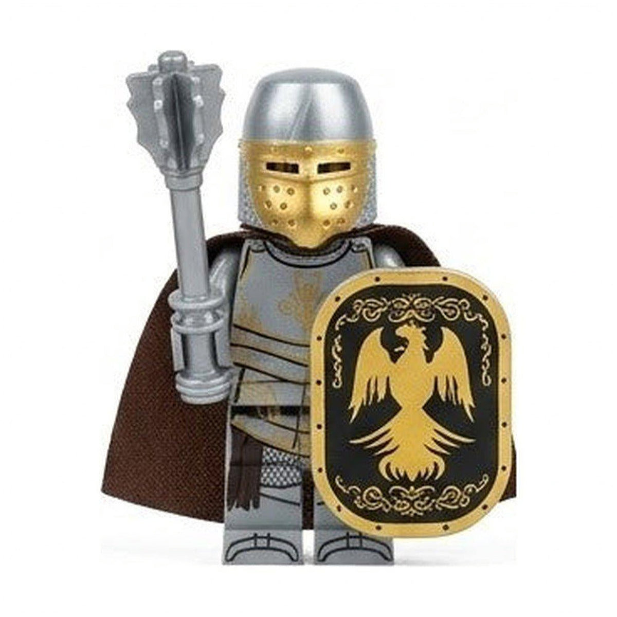 Medieval Knight with Mace and Eagle Shield - Brick Bros