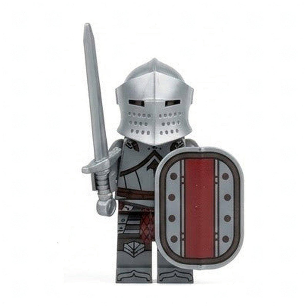 Medieval Knight with Sword and Banded Shield - Brick Bros