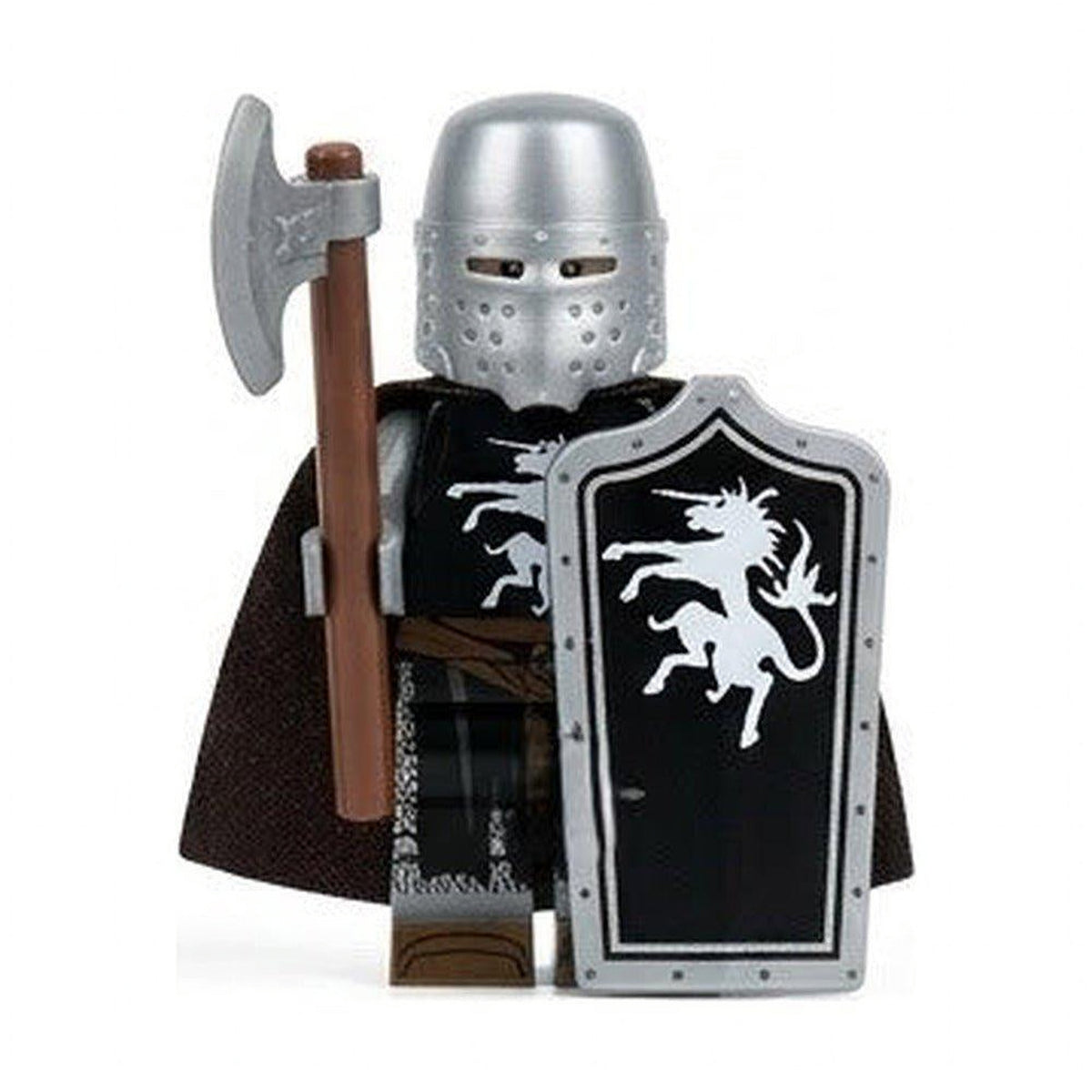 Medieval Knight with Axe and Lion Cape - Brick Bros