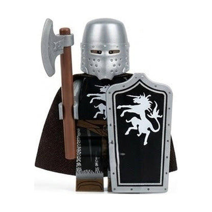 Medieval Knight with Axe and Lion Cape - Brick Bros