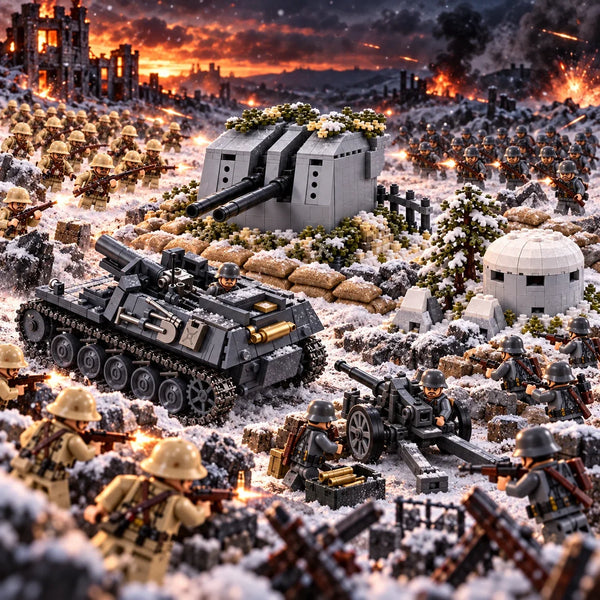 WWII Warzone Crate cinematic illustrated battle scene; exact eight components shown in second image
