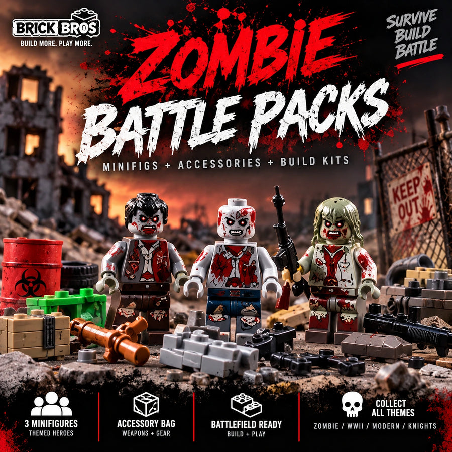 Zombie Core Battle Pack — 3 themed figures + accessory bag