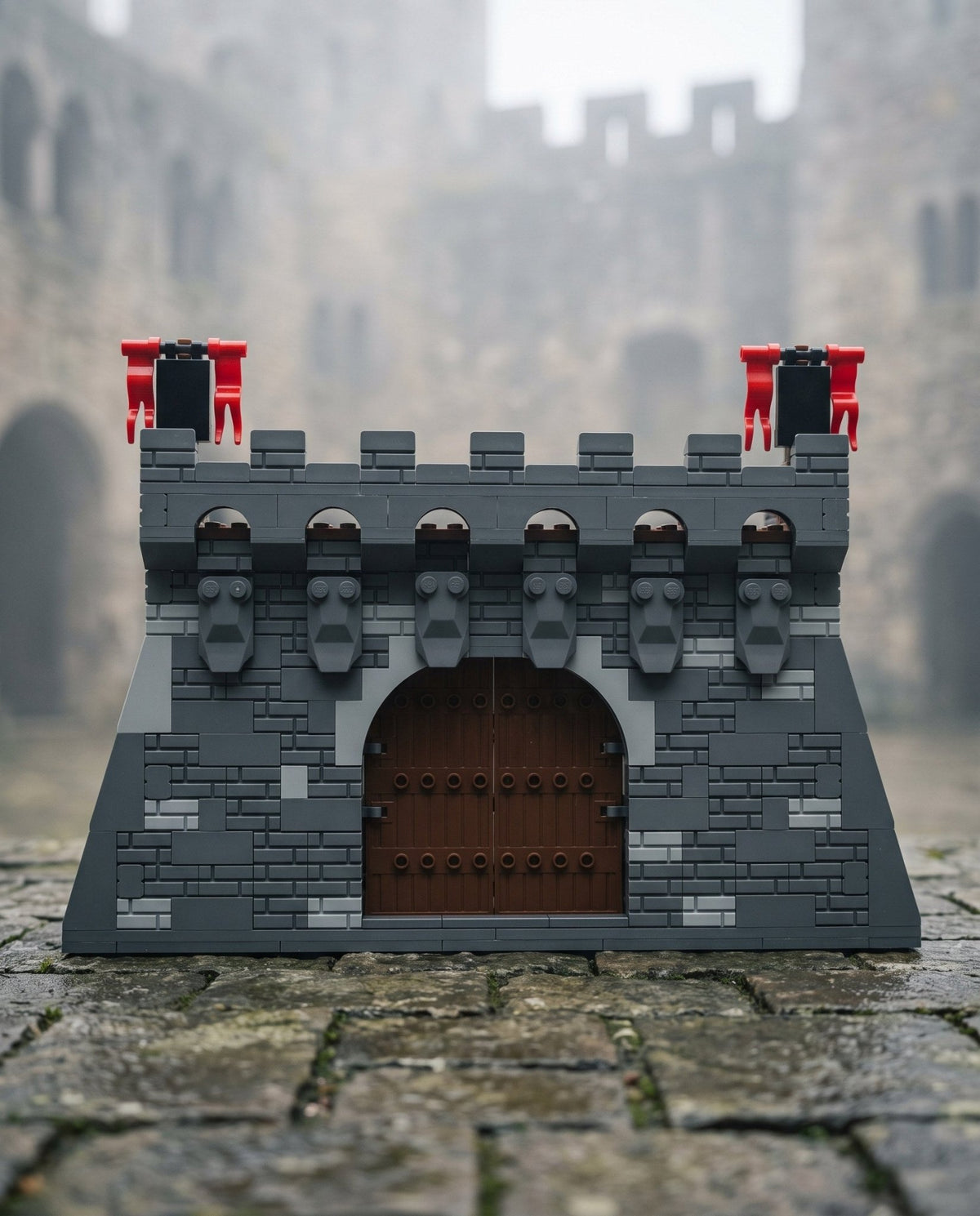 Fortress Gate with Studded Wooden Doors - Brick BrosMOC