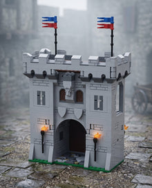 Two-Storey Gatehouse with Banners - Brick BrosMOC