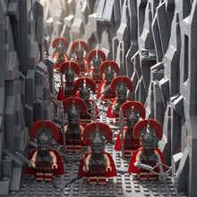 Crimson Crest Ancient Warrior Minifigure Set, 12 Soldiers lifestyle scene A