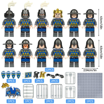 Royal Fleur-de-Lis Knight Set — 12 Figures & Horse