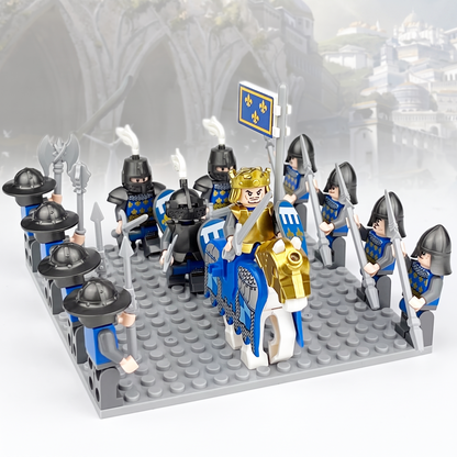 Royal Fleur-de-Lis Knight Set — 12 Figures & Horse
