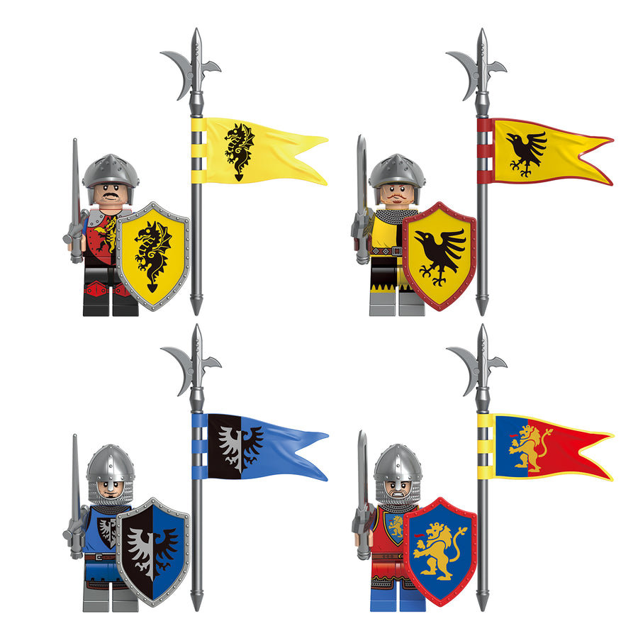Banner Guard Knights – Heraldic Castle Knight Minifigures - Brick BrosMinifigures