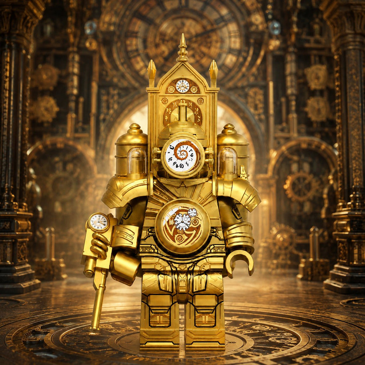 Gold Clock Figure Minifigure - Brick BrosMinifigure