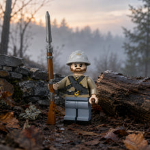 Gray Rifleman minifigure at a brick-built forest watch position
