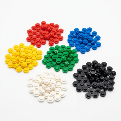 1×1 round plates in assorted solid colors