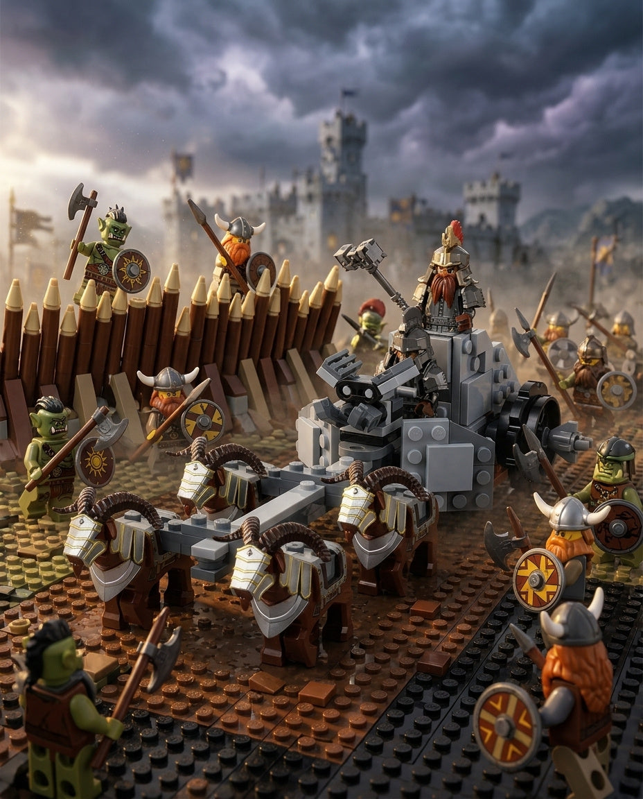 Ram-Drawn War Chariot battle diorama scene