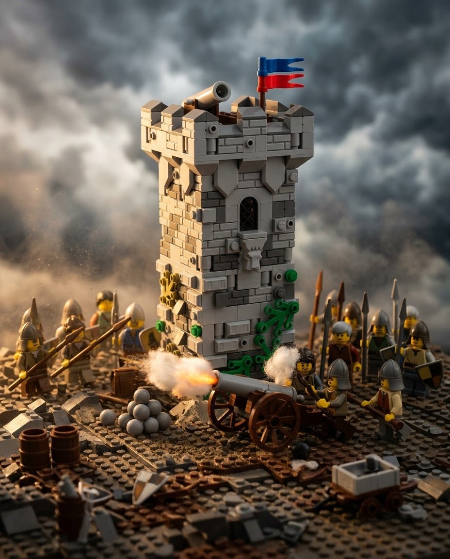 Ivy-Covered Tower with Cannon - Brick BrosMOC