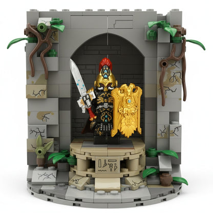 Imperial Sentinel with Power Sword and Shield Minifigure (Black Armor) - scene