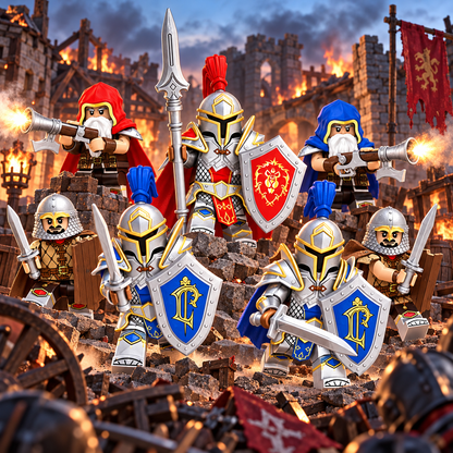 Kingdom Guard & Dwarf Militia — 8-Figure Battle Set - Brick BrosMinifigure Set
