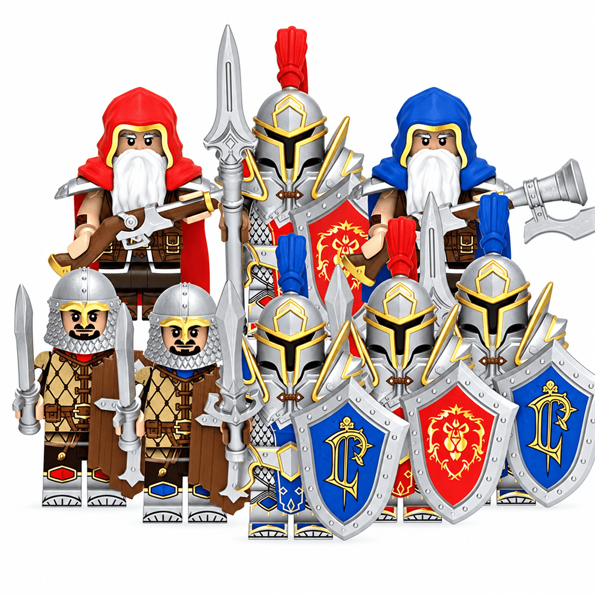 Kingdom Guard & Dwarf Militia — 8-Figure Battle Set - Brick BrosMinifigure Set
