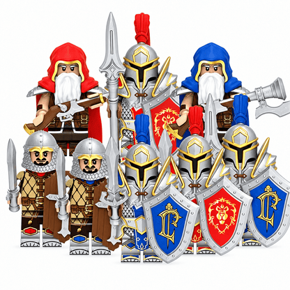 Kingdom Guard & Dwarf Militia — 8-Figure Battle Set - Brick BrosMinifigure Set