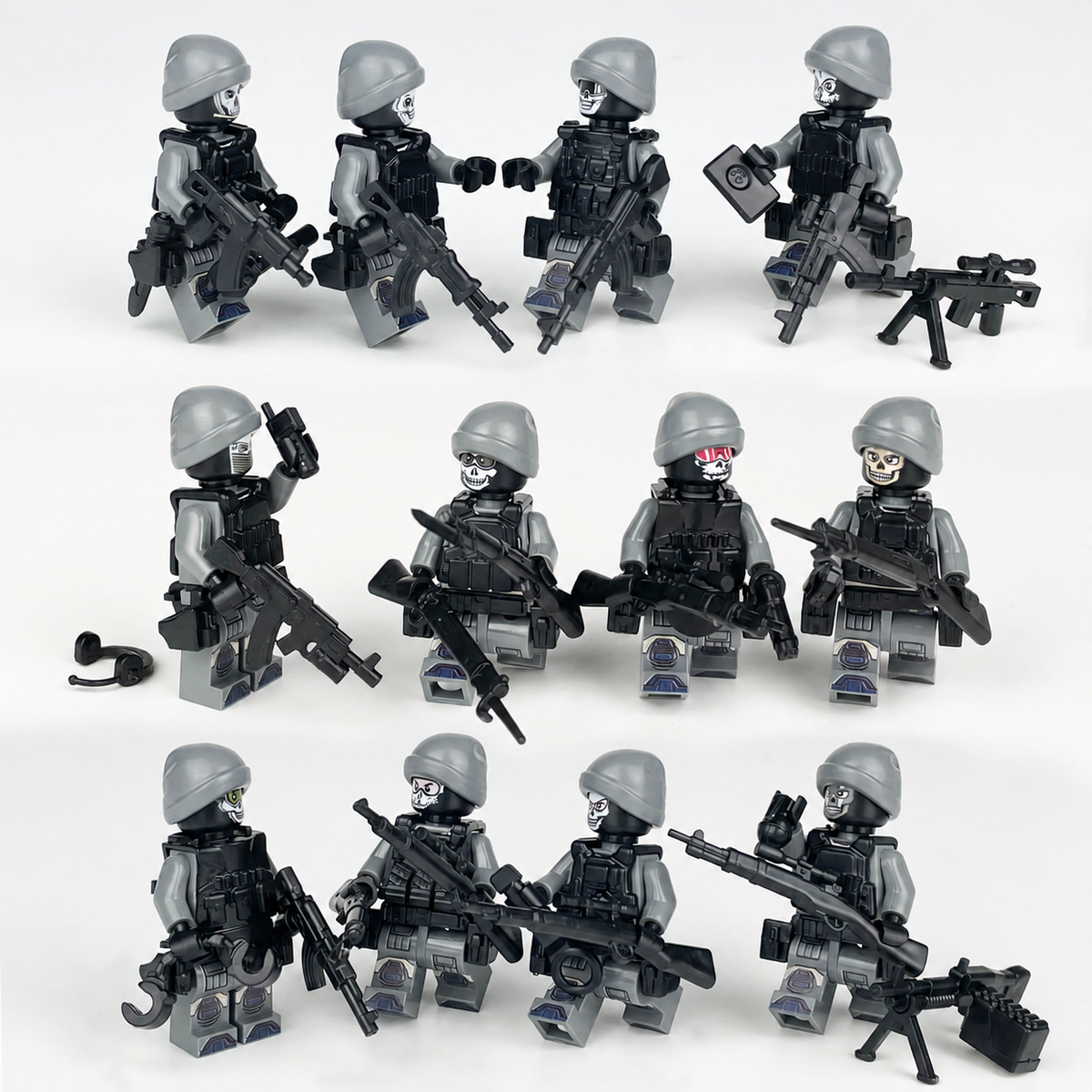 Paranormal Response Team minifigures in individual front-facing poses