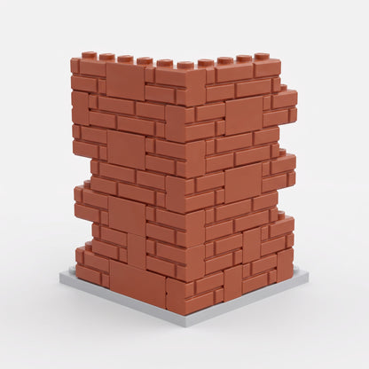Castle wall corner built from Masonry Style Bricks