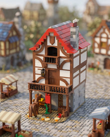 Two-Storey Half-Timbered Inn with Balcony - Brick BrosMOC