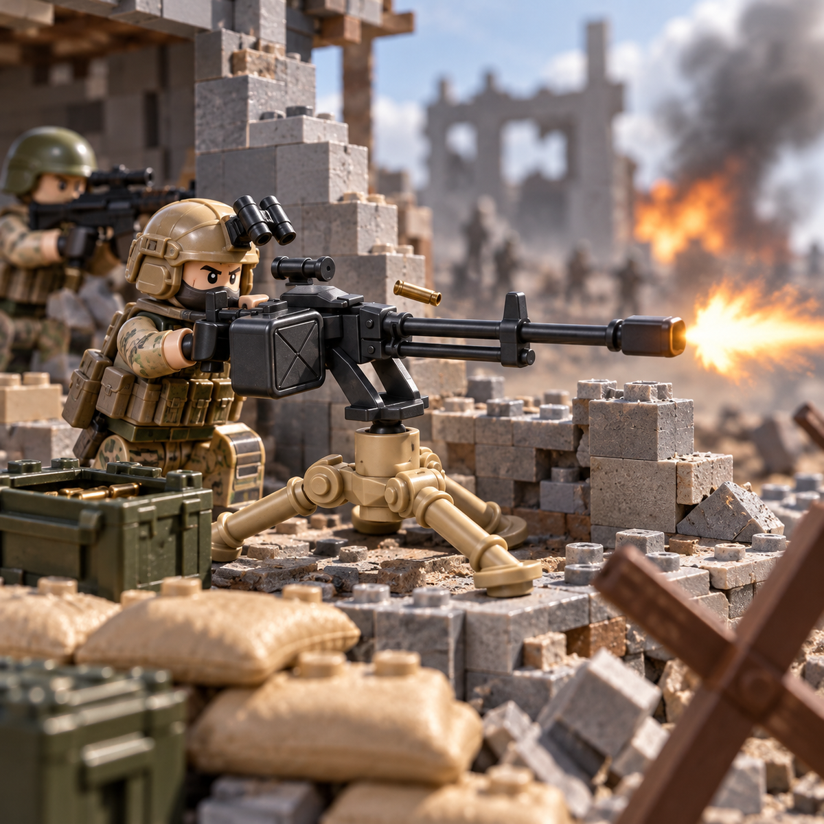 NSV Machine Gun Sprue Set battlefield scene