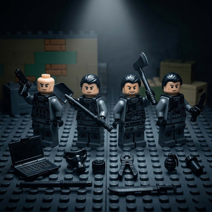 Black Tactical Gear Pack Accessory Minifigure, brick-compatible minifigure accessory from Brick Bros, view 2