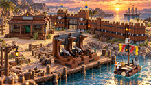 Pirates & Western Build Kits multi-build scene. Each build sold separately; surrounding scenery is illustrative.
