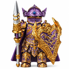 Purple and Gold Armored Lancelot with Spear and Shield Minifigure
