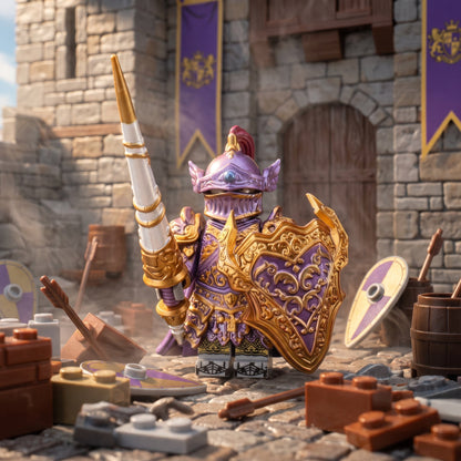 Purple and Gold Lancelot castle battle scene