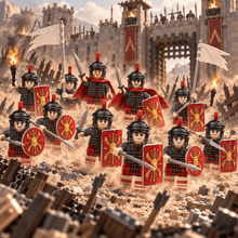 Red Legion Roman Soldier Minifigure Set, 12 Legionaries
