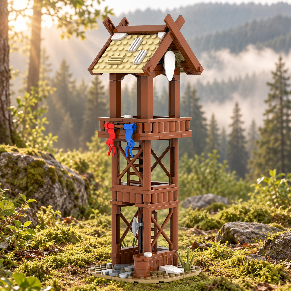 MOC5036 build kit in an illustrative setting. Scenery and additional props not included.