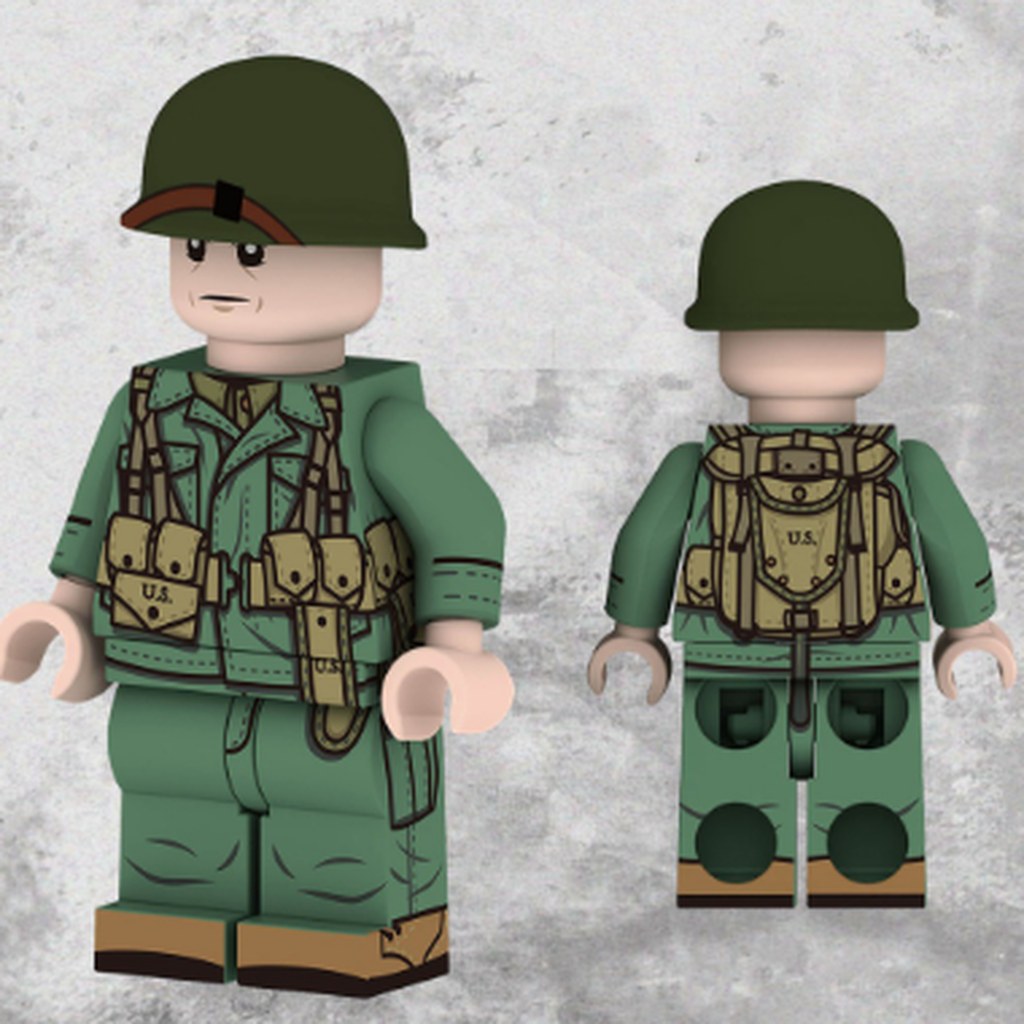 WWII American Combat Soldier Minifigure – Brick Bros