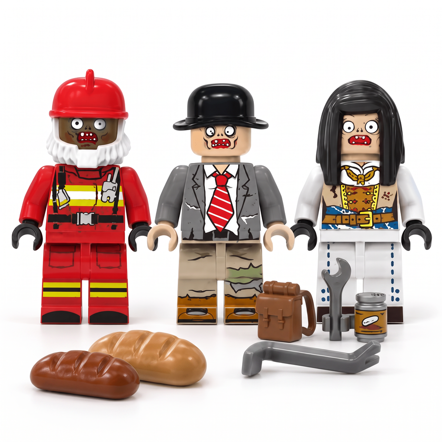 Zombie Core Battle Pack example: 3 themed zombie figures; exact figures may vary